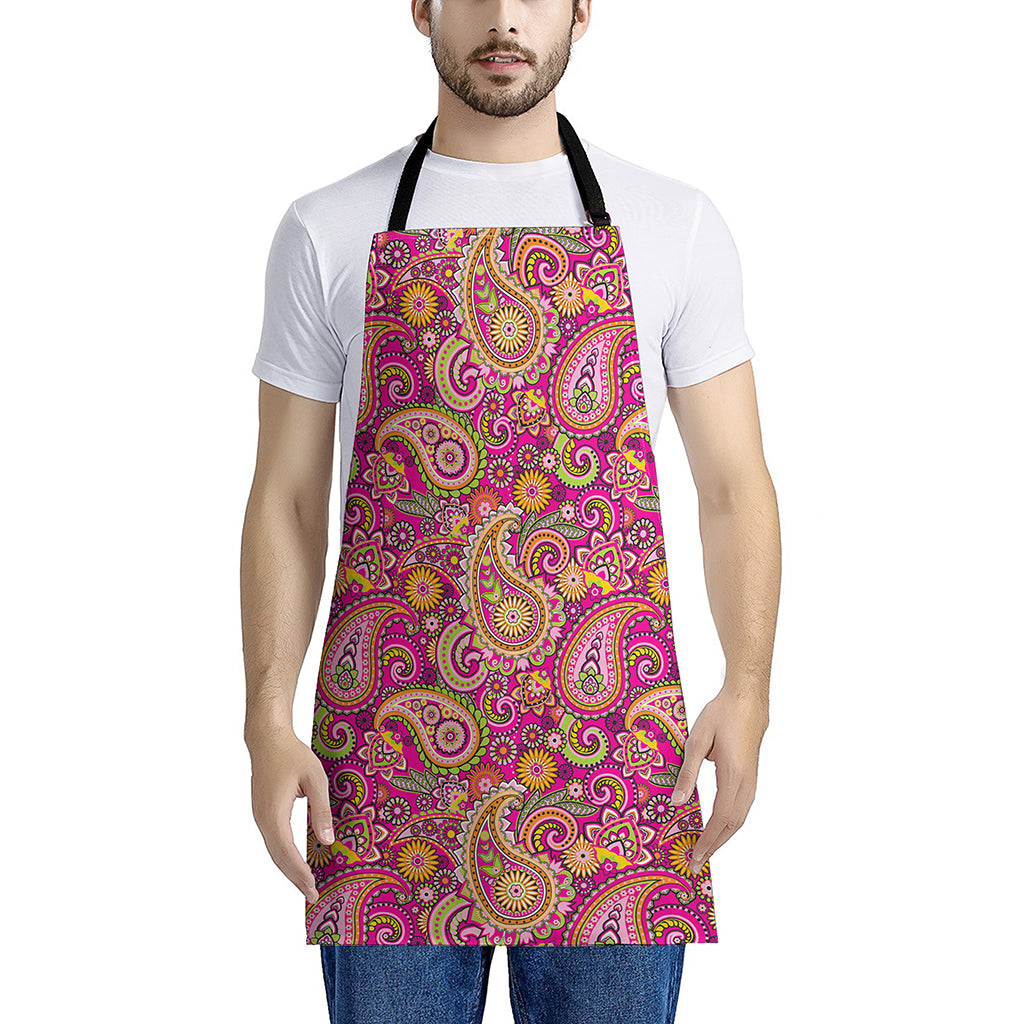 Retro Paisley Pattern Print Apron