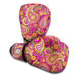 Retro Paisley Pattern Print Boxing Gloves