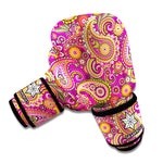 Retro Paisley Pattern Print Boxing Gloves