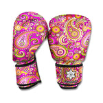 Retro Paisley Pattern Print Boxing Gloves
