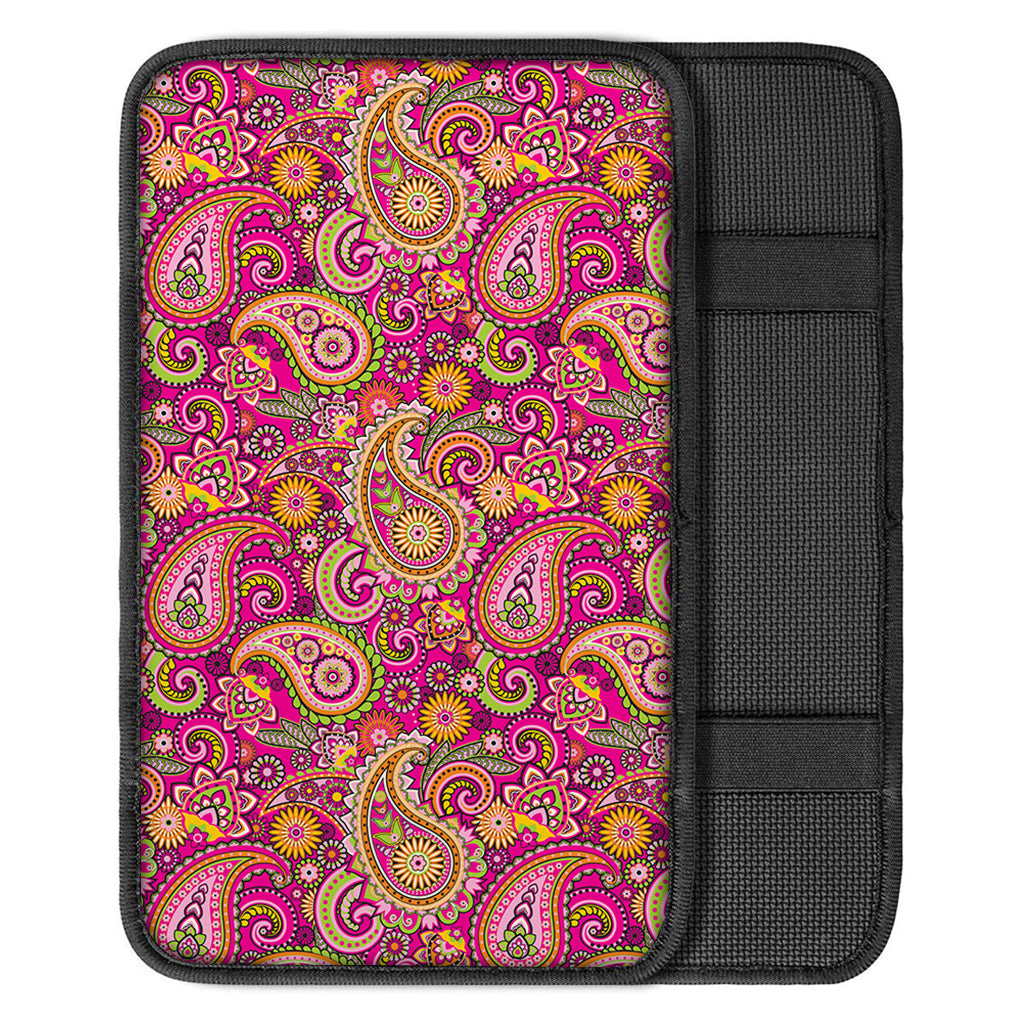 Retro Paisley Pattern Print Car Center Console Cover