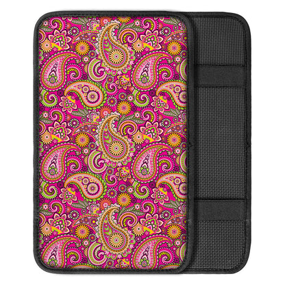 Retro Paisley Pattern Print Car Center Console Cover