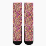 Retro Paisley Pattern Print Crew Socks