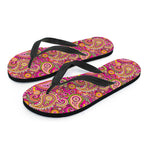Retro Paisley Pattern Print Flip Flops
