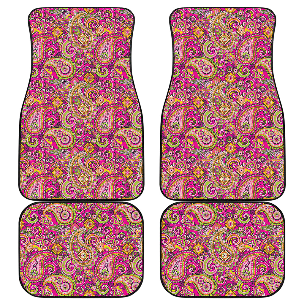 Retro Paisley Pattern Print Front and Back Car Floor Mats