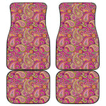 Retro Paisley Pattern Print Front and Back Car Floor Mats