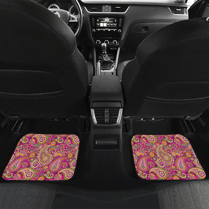 Retro Paisley Pattern Print Front and Back Car Floor Mats