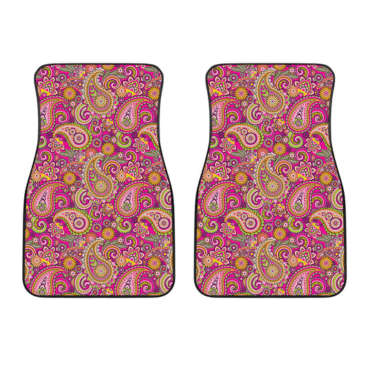 Retro Paisley Pattern Print Front Car Floor Mats