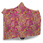 Retro Paisley Pattern Print Hooded Blanket