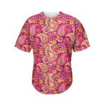 Retro Paisley Pattern Print Men's Baseball Jersey