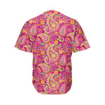 Retro Paisley Pattern Print Men's Baseball Jersey