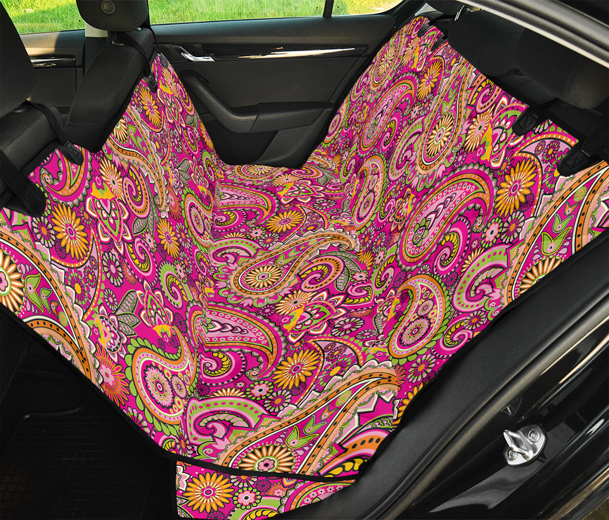 Retro Paisley Pattern Print Pet Car Back Seat Cover