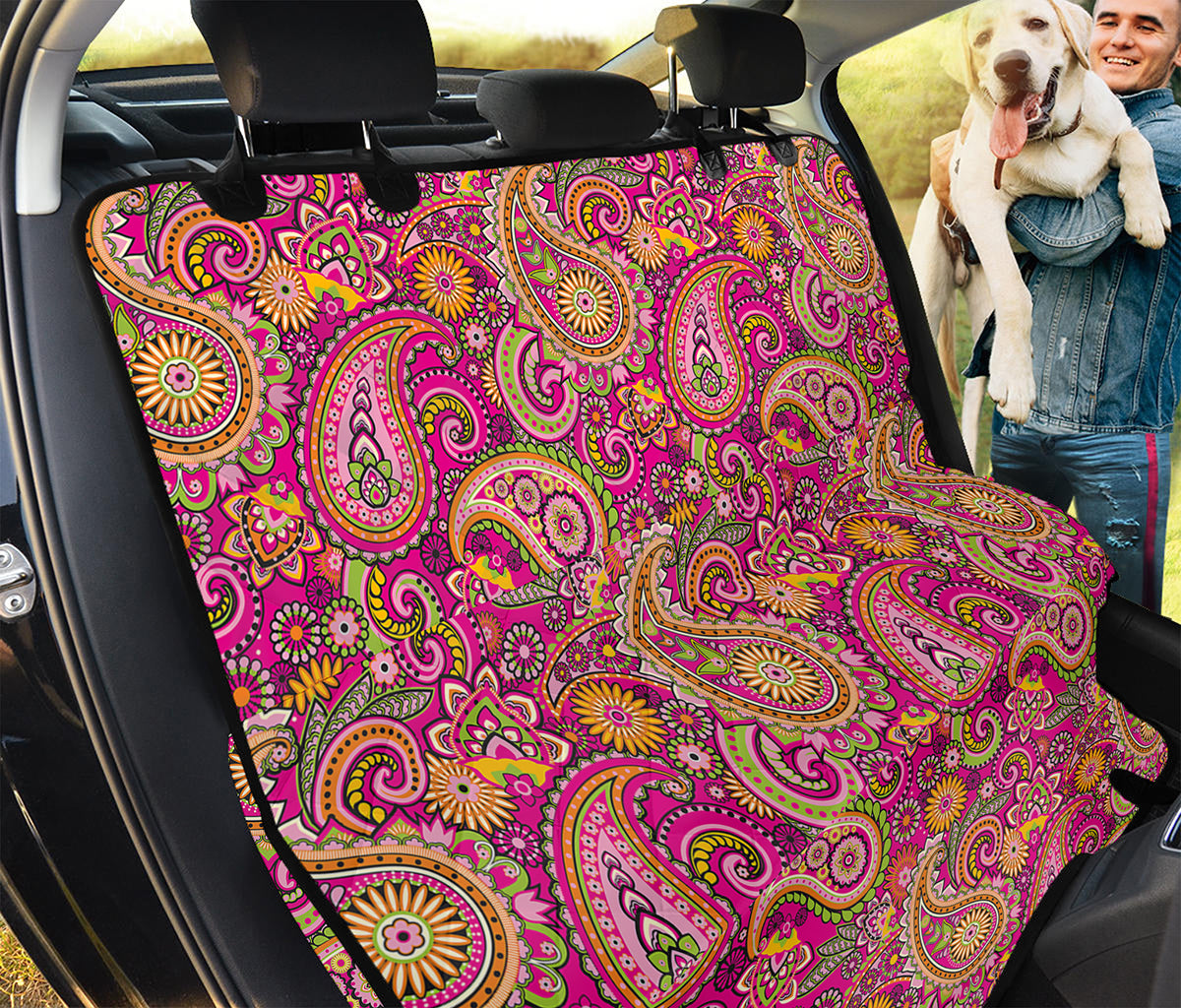 Retro Paisley Pattern Print Pet Car Back Seat Cover