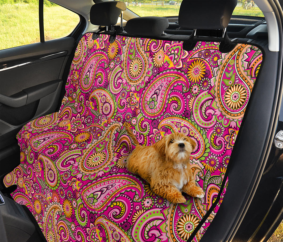 Retro Paisley Pattern Print Pet Car Back Seat Cover