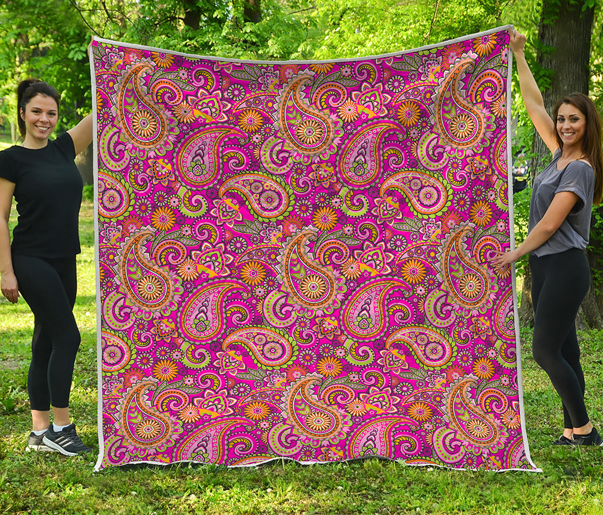 Retro Paisley Pattern Print Quilt