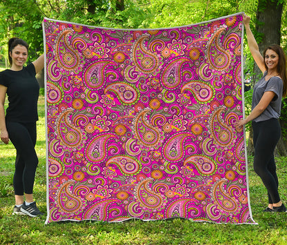 Retro Paisley Pattern Print Quilt