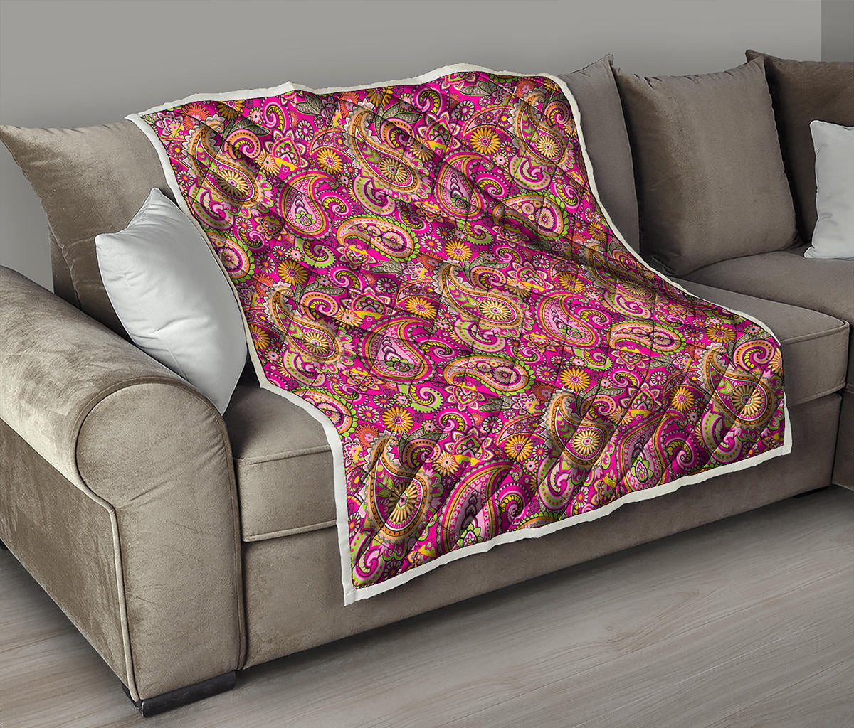 Retro Paisley Pattern Print Quilt