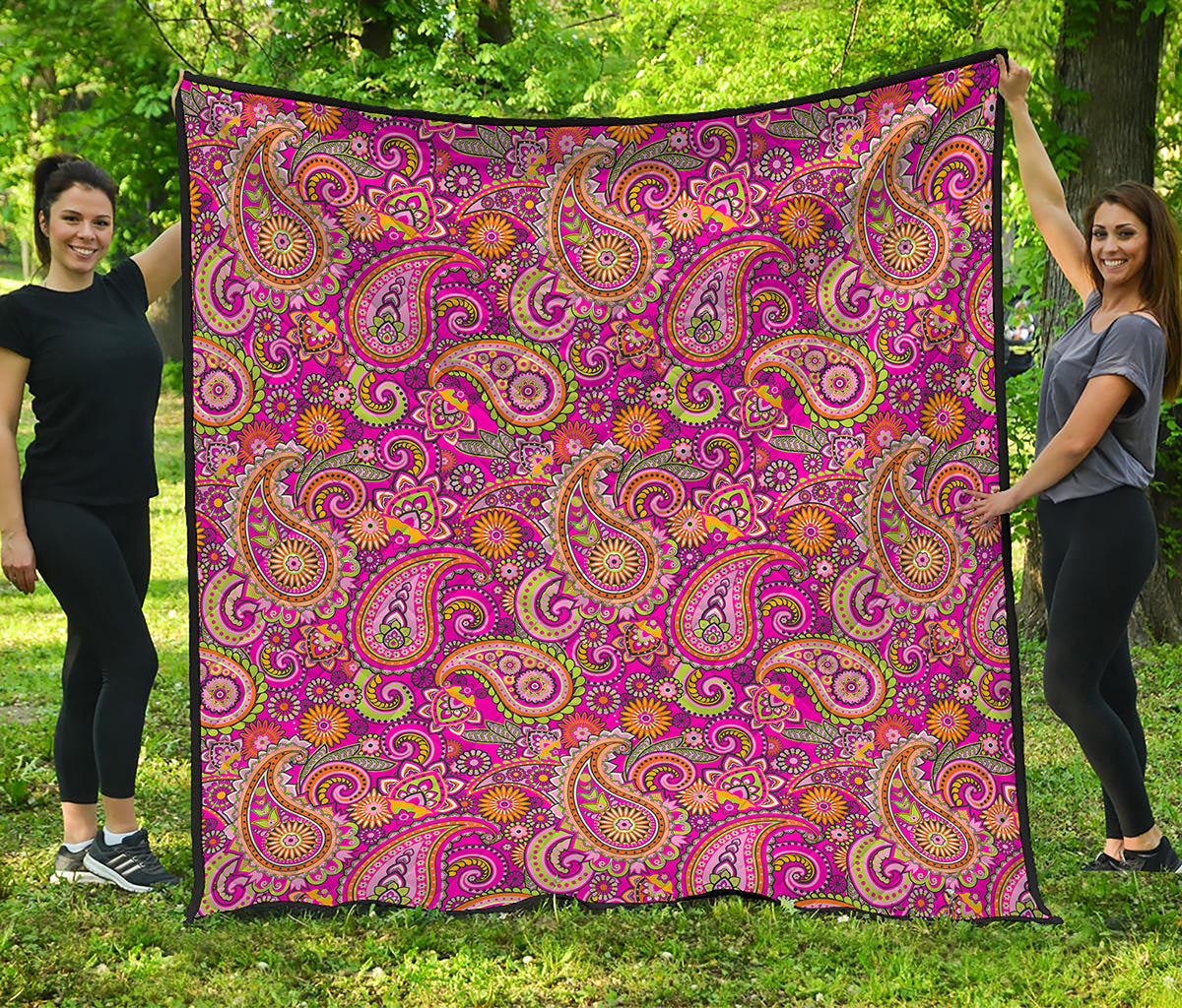 Retro Paisley Pattern Print Quilt