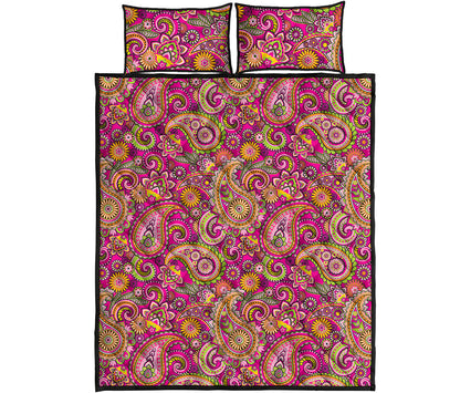 Retro Paisley Pattern Print Quilt Bed Set