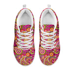 Retro Paisley Pattern Print White Sneakers