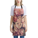 Retro Pink Roses Floral Print Apron