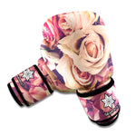 Retro Pink Roses Floral Print Boxing Gloves