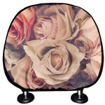 Retro Pink Roses Floral Print Car Headrest Covers