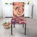 Retro Pink Roses Floral Print Dining Chair Slipcover