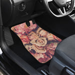 Retro Pink Roses Floral Print Front Car Floor Mats