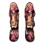 Retro Pink Roses Floral Print Muay Thai Shin Guard