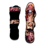 Retro Pink Roses Floral Print Muay Thai Shin Guard