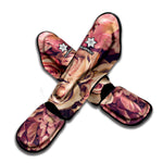 Retro Pink Roses Floral Print Muay Thai Shin Guard
