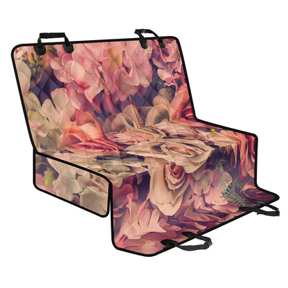 Retro Pink Roses Floral Print Pet Car Back Seat Cover