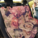 Retro Pink Roses Floral Print Pet Car Back Seat Cover
