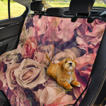 Retro Pink Roses Floral Print Pet Car Back Seat Cover