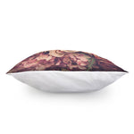Retro Pink Roses Floral Print Pillow Cover