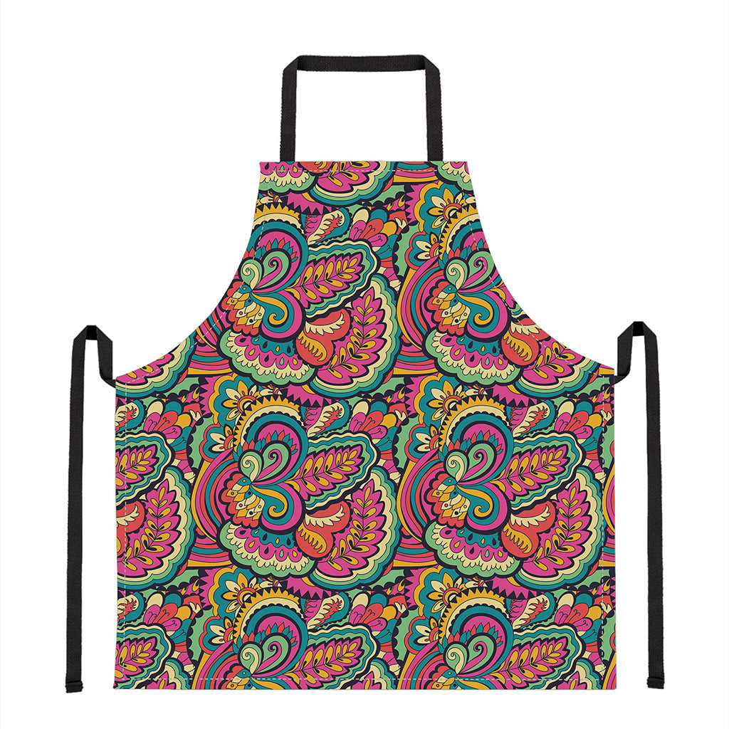 Retro Psychedelic Hippie Pattern Print Apron