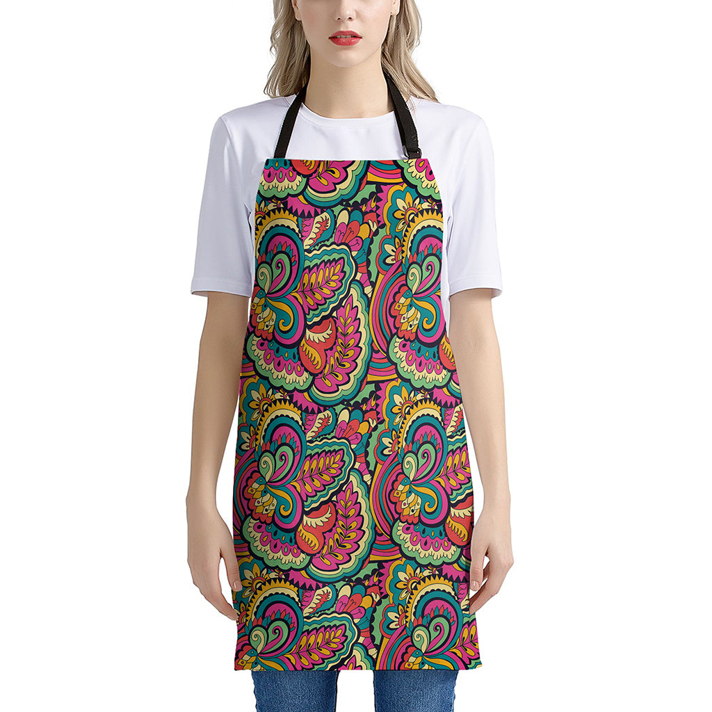 Retro Psychedelic Hippie Pattern Print Apron