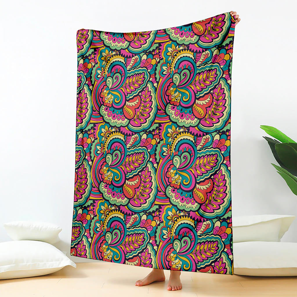 Retro Psychedelic Hippie Pattern Print Blanket