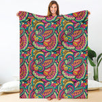 Retro Psychedelic Hippie Pattern Print Blanket