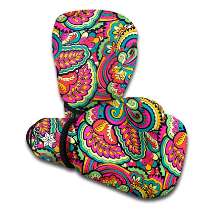 Retro Psychedelic Hippie Pattern Print Boxing Gloves