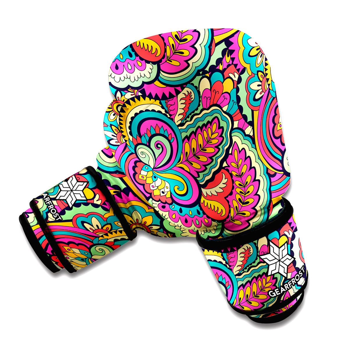 Retro Psychedelic Hippie Pattern Print Boxing Gloves