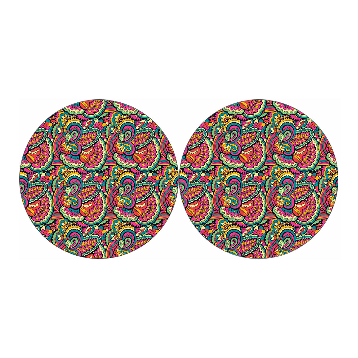 Retro Psychedelic Hippie Pattern Print Car Coasters