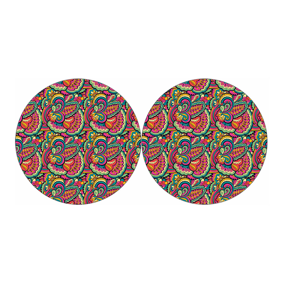 Retro Psychedelic Hippie Pattern Print Car Coasters