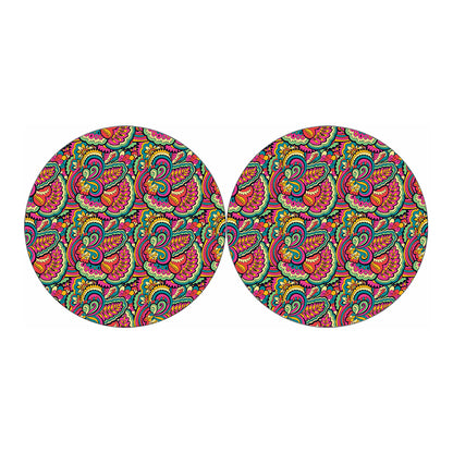Retro Psychedelic Hippie Pattern Print Car Coasters