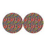 Retro Psychedelic Hippie Pattern Print Car Coasters