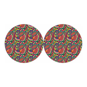 Retro Psychedelic Hippie Pattern Print Car Coasters