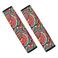 Retro Psychedelic Hippie Pattern Print Car Seat Belt Covers