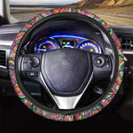 Retro Psychedelic Hippie Pattern Print Car Steering Wheel Cover