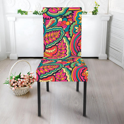 Retro Psychedelic Hippie Pattern Print Dining Chair Slipcover